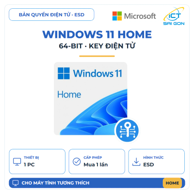 Phần mềm Windows 11 Home 64-bit All Lng PK Lic Online DwnLd NR ESD - Key điện tử - KW9-00664