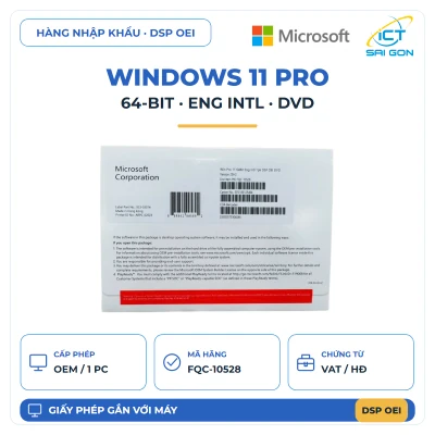 Phần mềm Microsoft Windows 11 Pro 64-bit Eng Intl 1pk DSP OEI DVD FQC-10528 (Nhập khẩu) - FQC-10528-NK