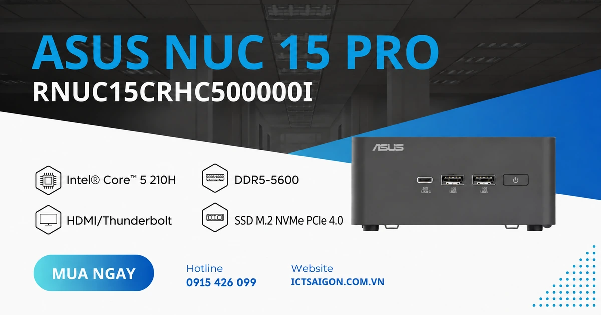 ASUS NUC 15 Pro RNUC15CRHC500000I dùng Intel Core 5 210H
