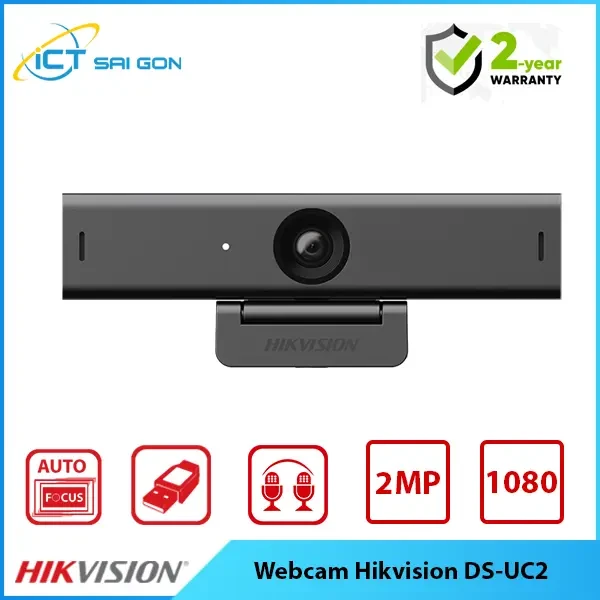 Webcam Hikvision DS-UC2 2MP FHD - Tích hợp 2 Mic – thu âm đa hướng, chống ồn thông minh, chuyên hội nghị, doanh nghiệp